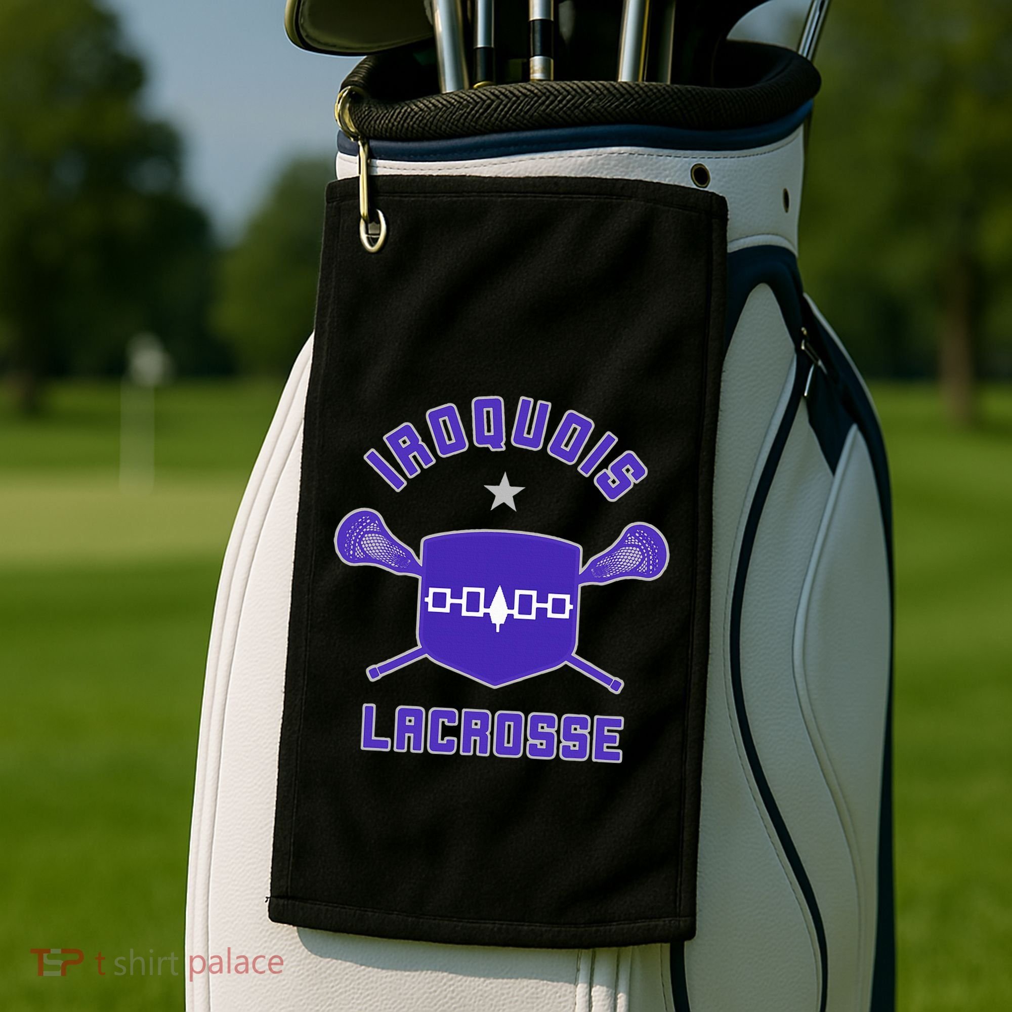 Iroquois Lacrosse Lax Sticks & Flag Golf Towel