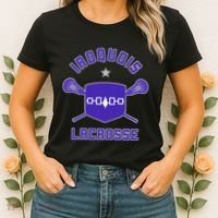 Iroquois Lacrosse Lax Sticks & Flag Women's T-Shirt thumb 2