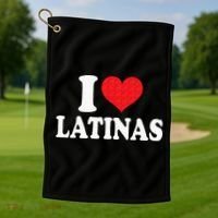 I Love Latinas Heart Love Latinas Golf Towel thumb 1
