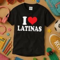 I Love Latinas Heart Love Latinas Kids T-Shirt thumb 3