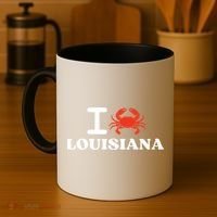 I Love Louisiana Crab Shellfish National Seafood Month Gift Coffee Mug thumb 4