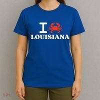 I Love Louisiana Crab Shellfish National Seafood Month Gift T-Shirt thumb 4