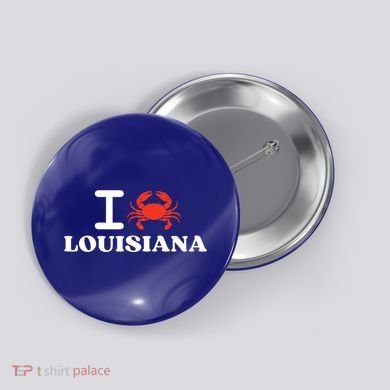 I Love Louisiana Crab Shellfish National Seafood Month Gift Button
