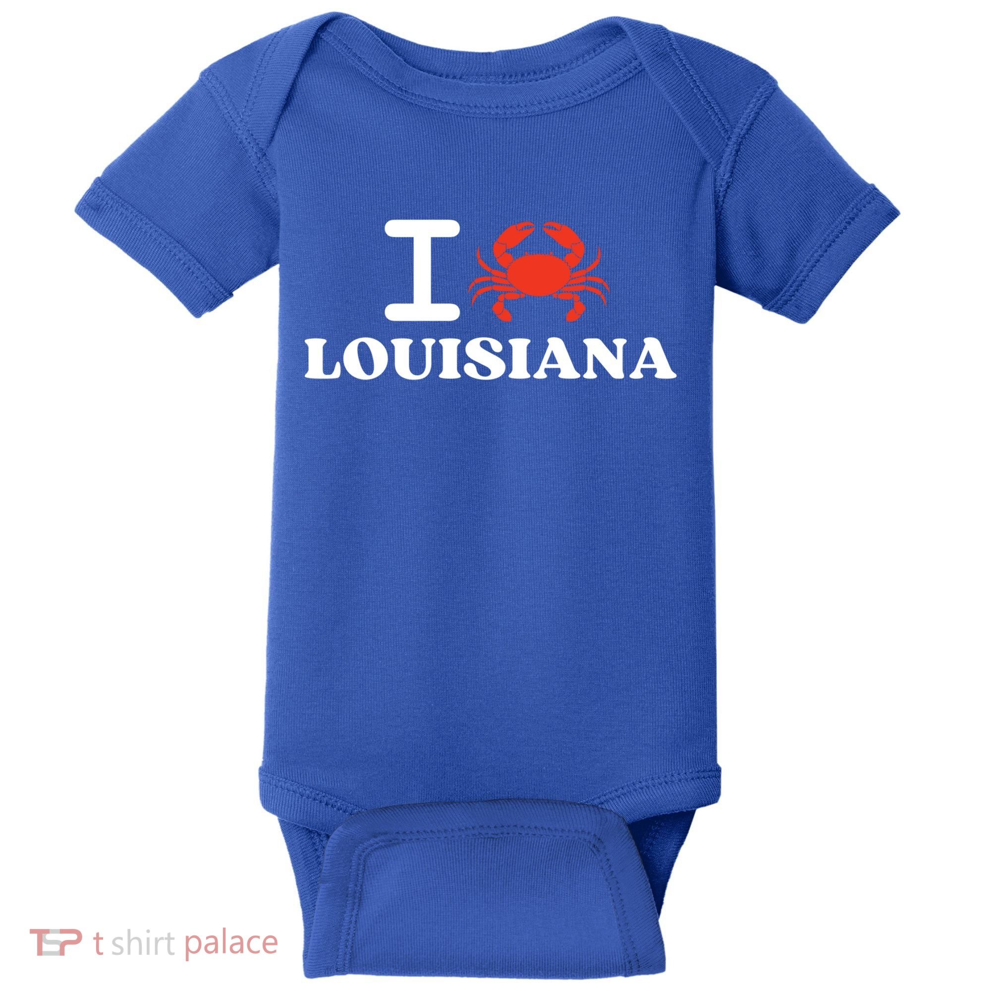 I Love Louisiana Crab Shellfish National Seafood Month Gift Baby Bodysuit