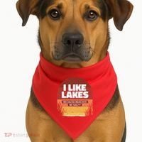 I Like Lakes Because Beaches Be Salty USA-Made Doggie Bandana thumb 1