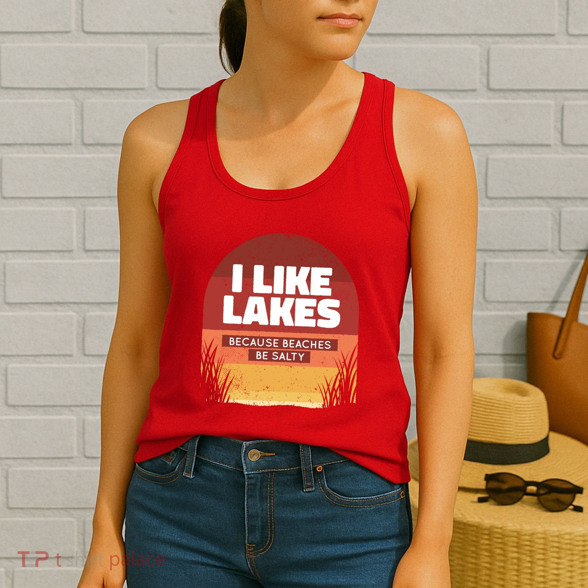 I Like Lakes Because Beaches Be Salty Women's Tank Top