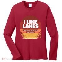 I Like Lakes Because Beaches Be Salty Women's Long Sleeve Shirt thumb 0