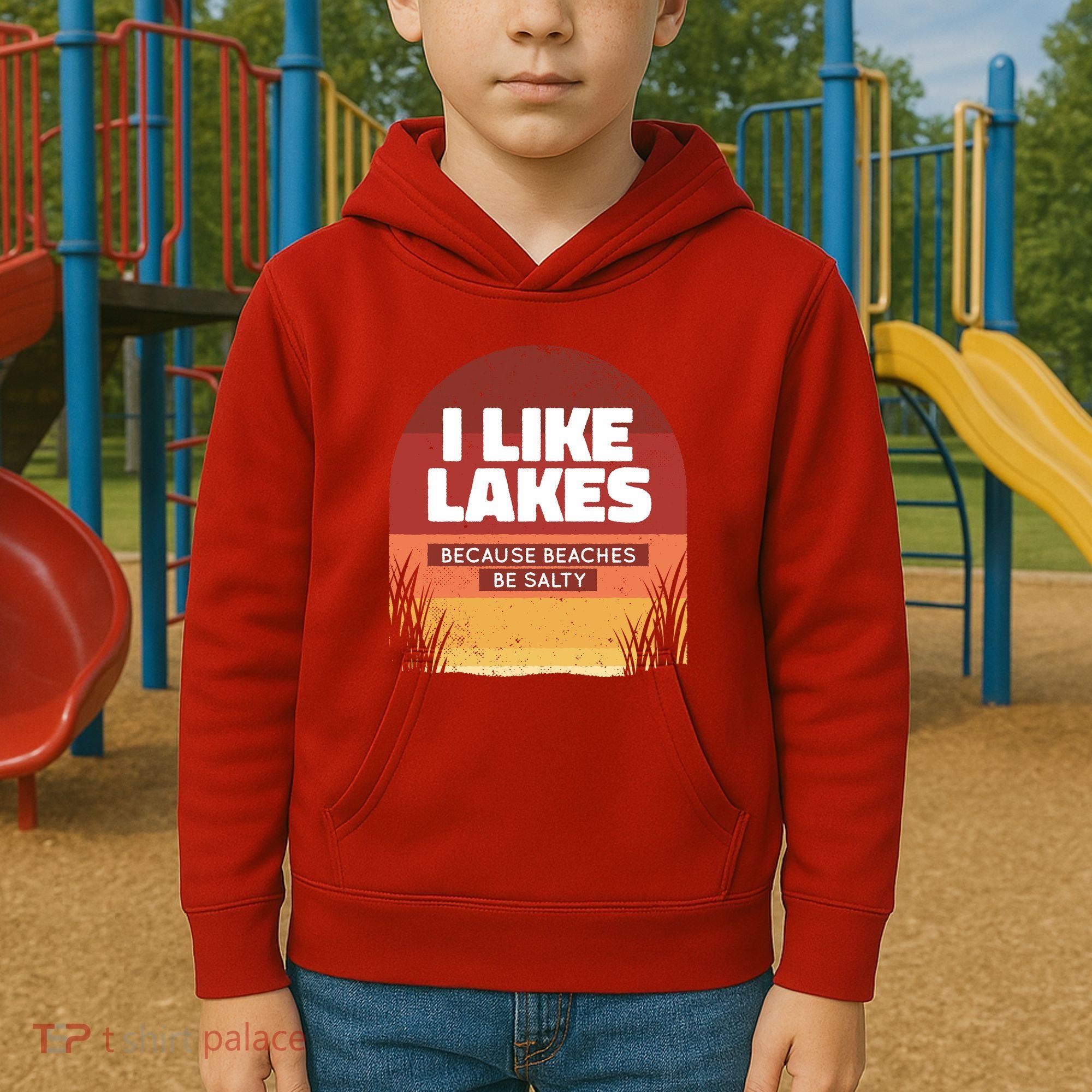I Like Lakes Because Beaches Be Salty Kids Hoodie