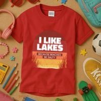 I Like Lakes Because Beaches Be Salty Kids T-Shirt thumb 3