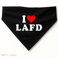 I Love Lafd Funny I Heart Lafd USA-Made Doggie Bandana thumb 0