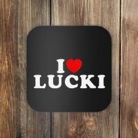 I Love Lucki I Heart Lucki Red Heart Coaster thumb 0
