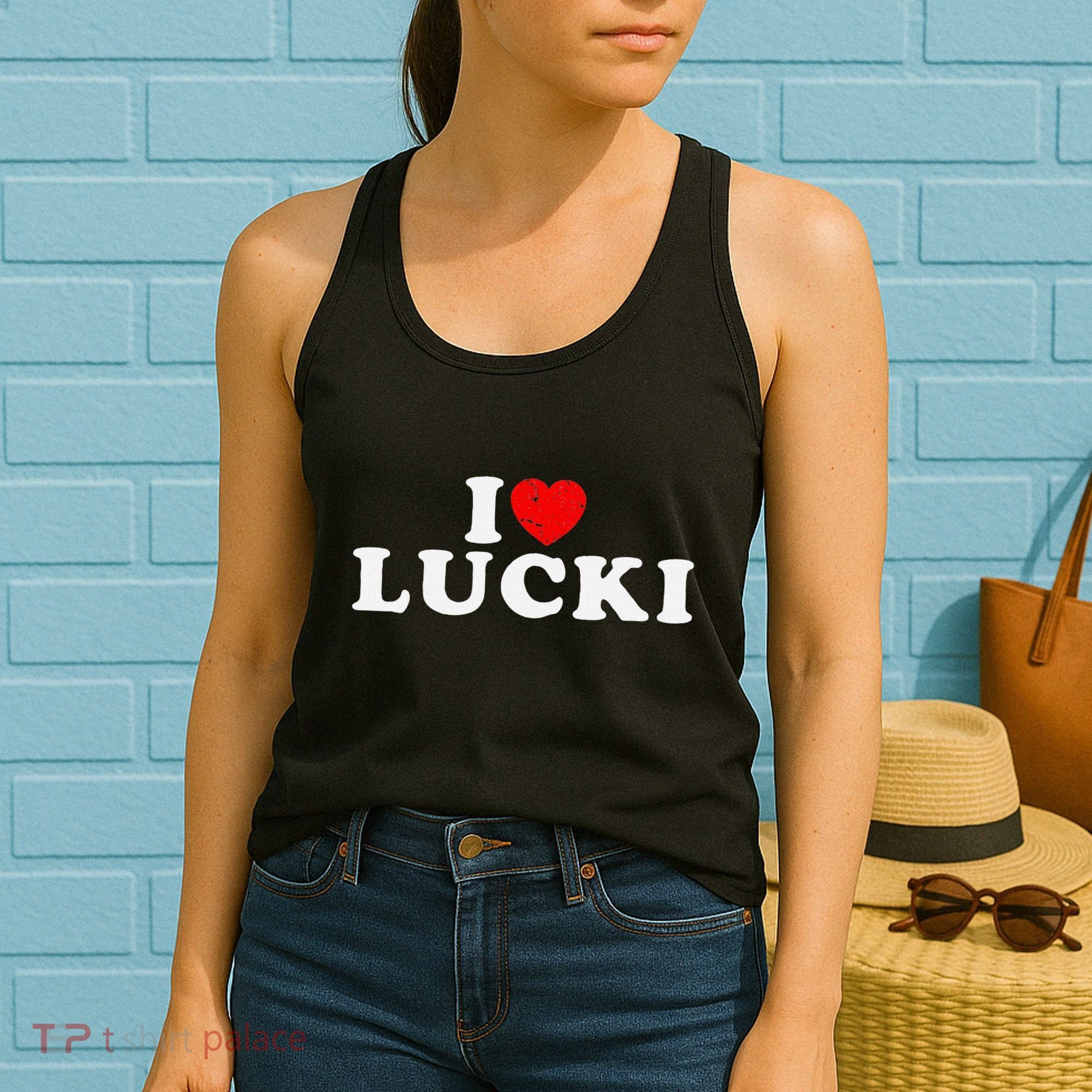 I Love Lucki I Heart Lucki Red Heart Women's Tank Top
