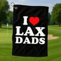 I Love Lax Dads Golf Towel thumb 1