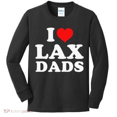 I Love Lax Dads Kids Long Sleeve Shirt