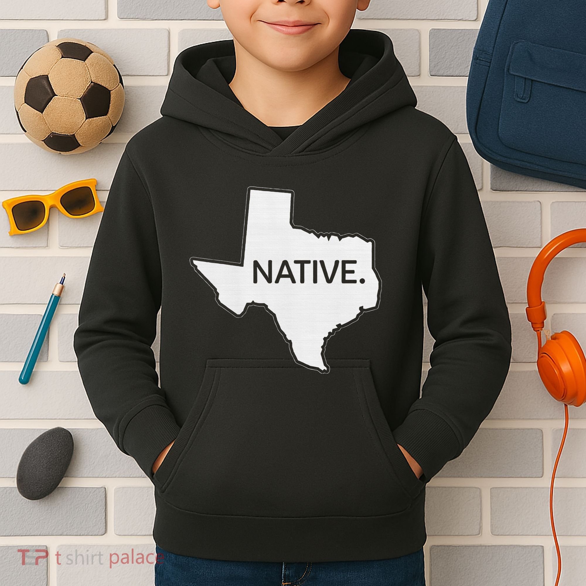 I Love Lone Star State Texas Native Kids Hoodie