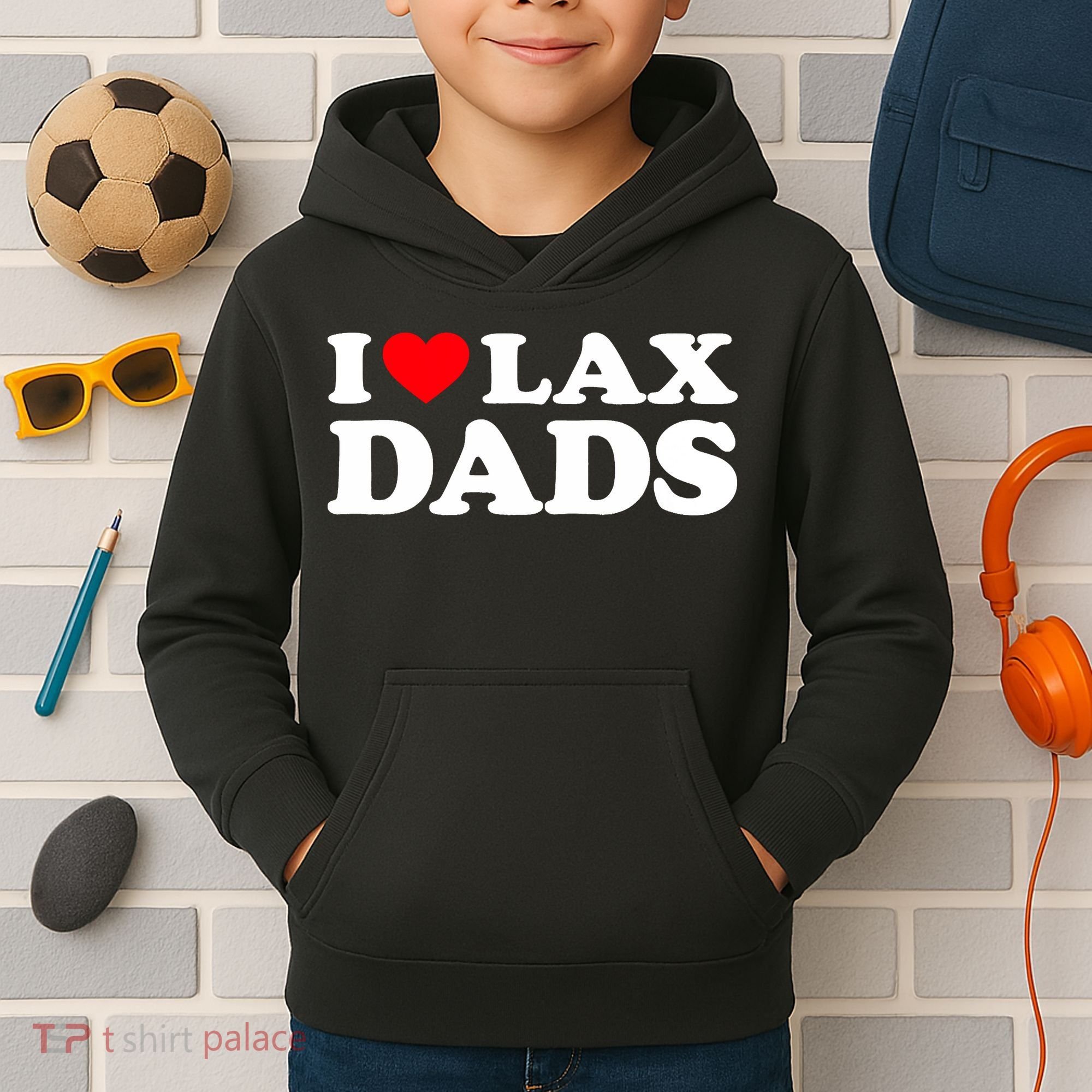 I Love Lax Dads I Heart Lax Dads Kids Hoodie