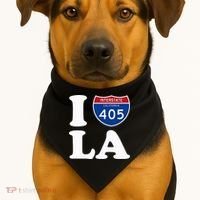 I Love La 405 Freeway Los Angeles USA-Made Doggie Bandana thumb 1