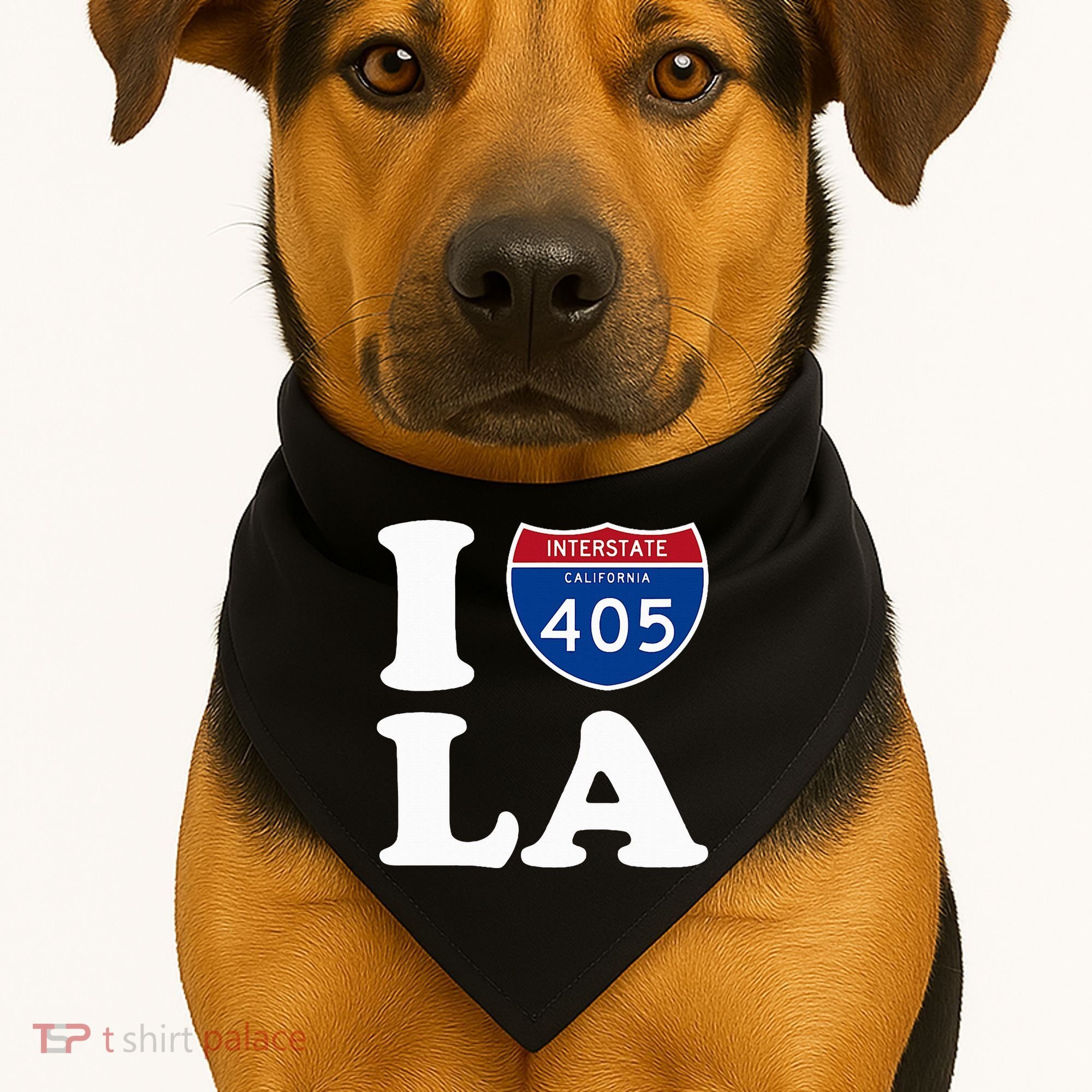 I Love La 405 Freeway Los Angeles USA-Made Doggie Bandana