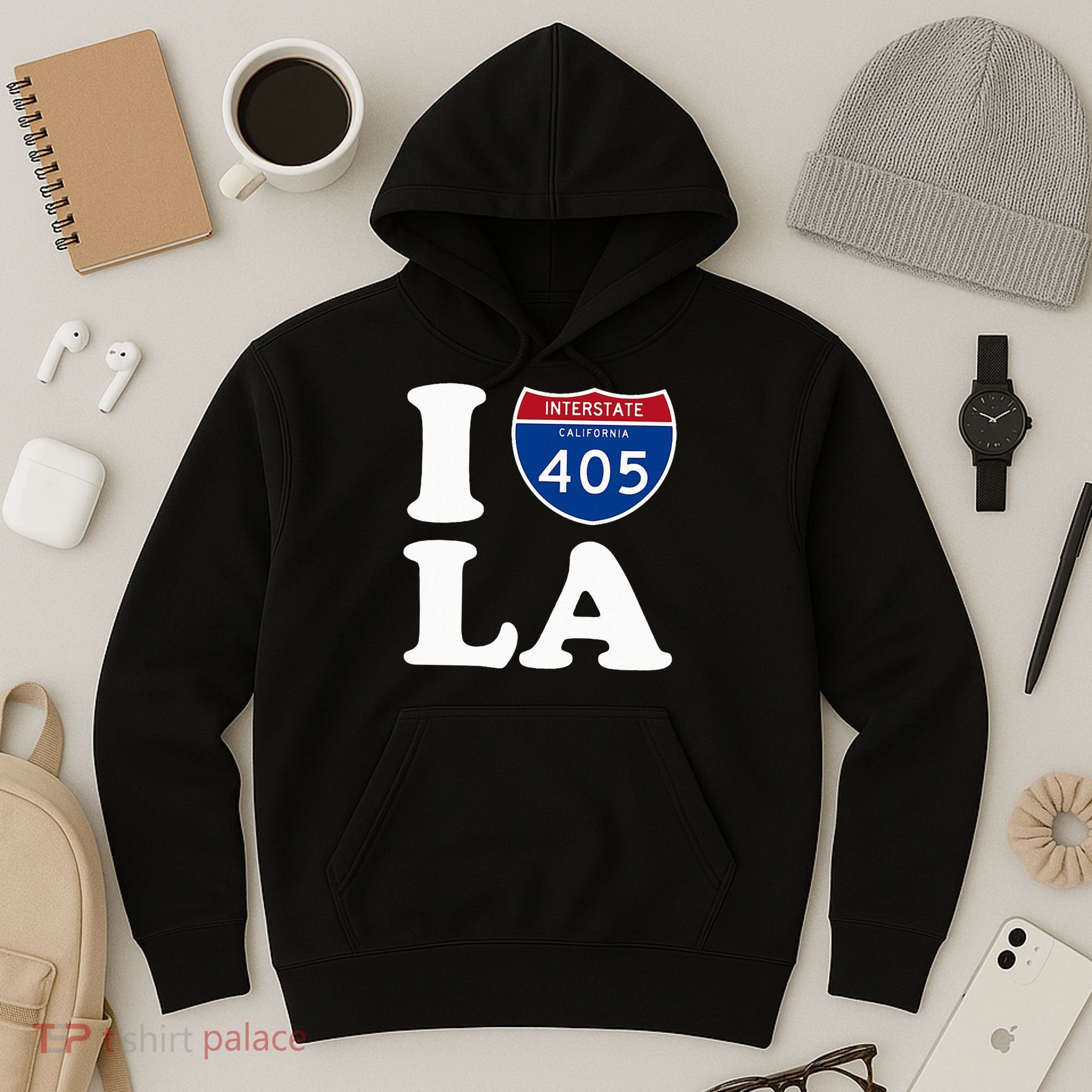 I Love La 405 Freeway Los Angeles Hoodie