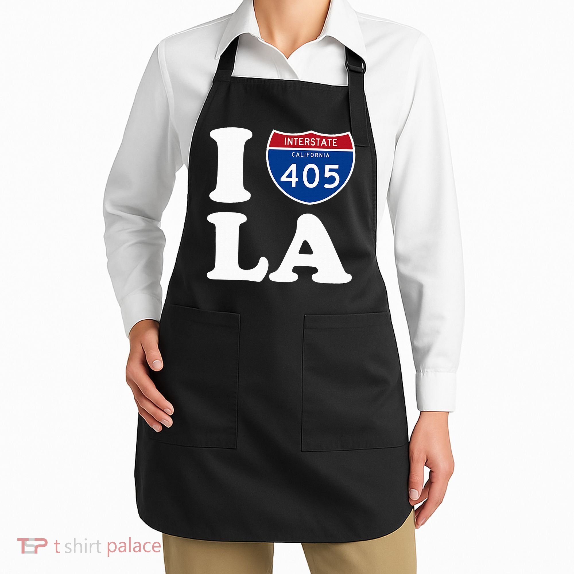 I Love La 405 Freeway Los Angeles Apron