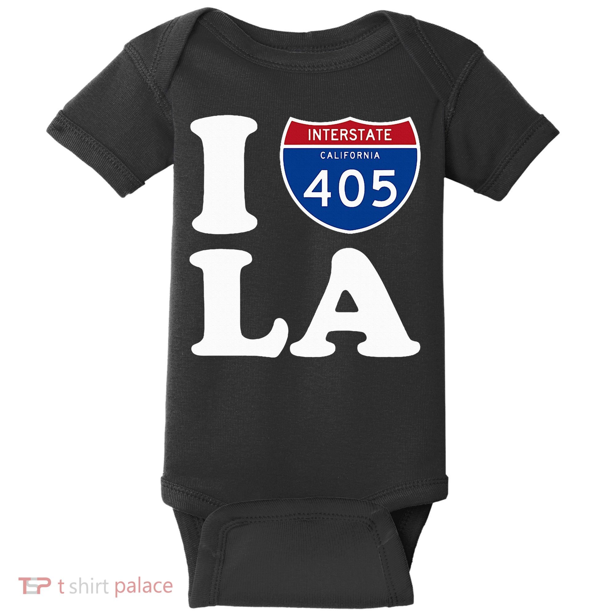 I Love La 405 Freeway Los Angeles Baby Bodysuit