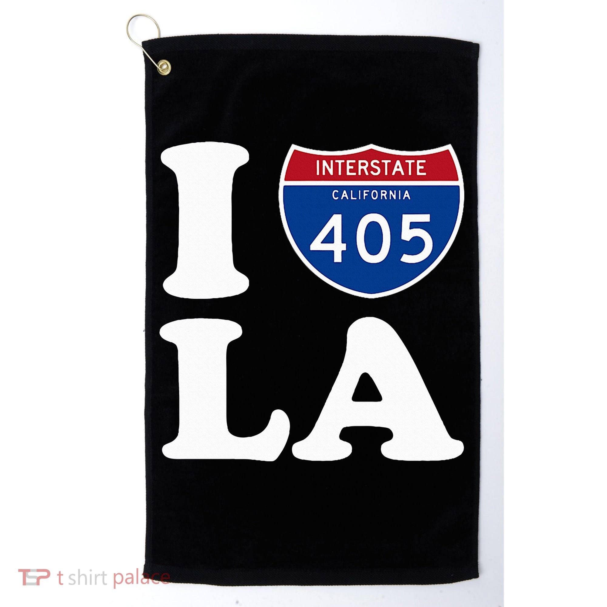 I Love La 405 Freeway Los Angeles Golf Towel