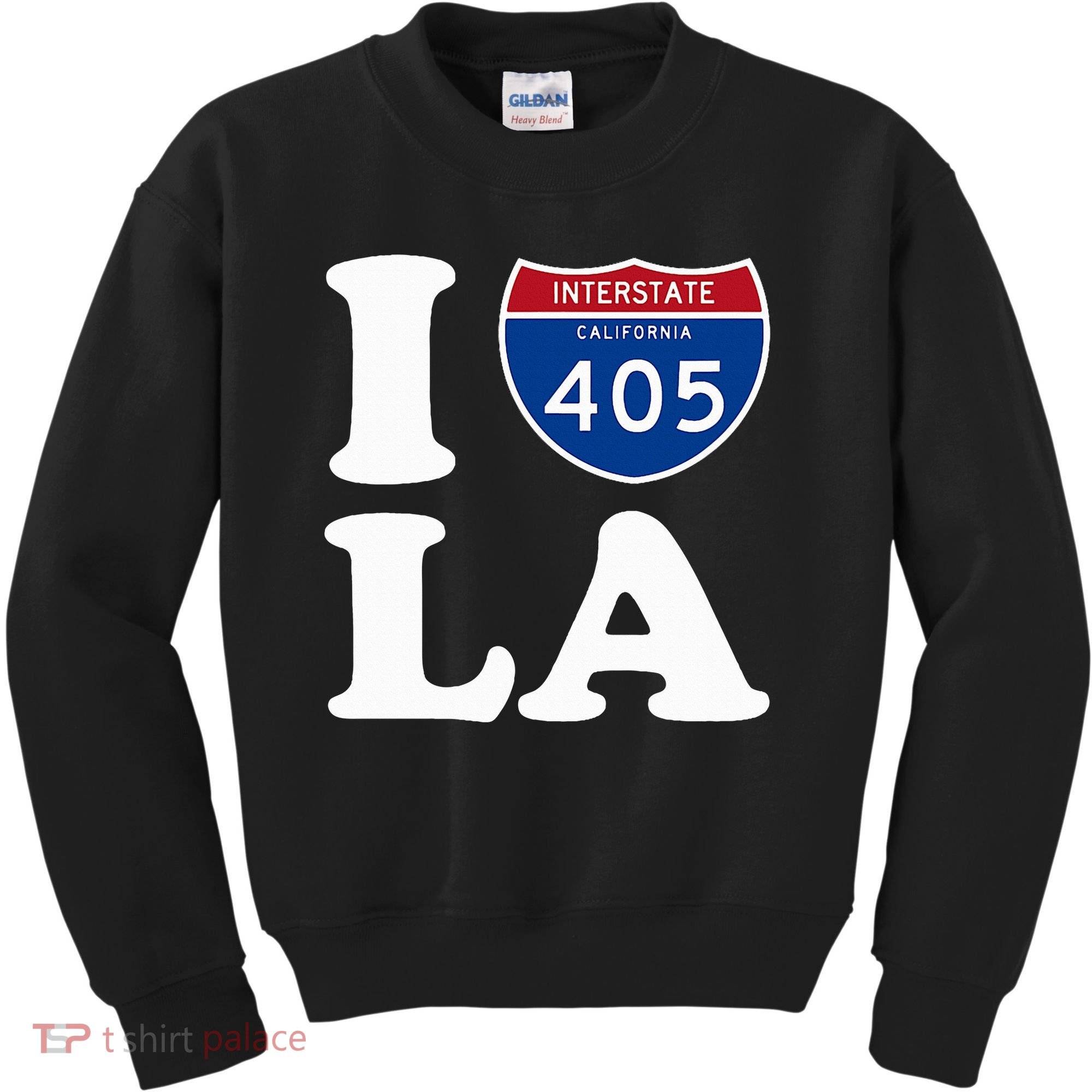 I Love La 405 Freeway Los Angeles Kids Sweatshirt