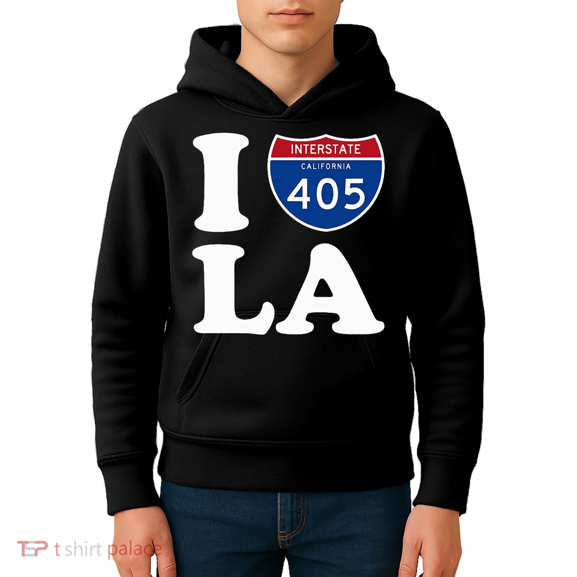 I Love La 405 Freeway Los Angeles Kids Hoodie