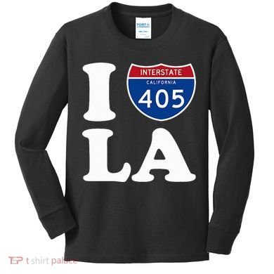 I Love La 405 Freeway Los Angeles Kids Long Sleeve Shirt