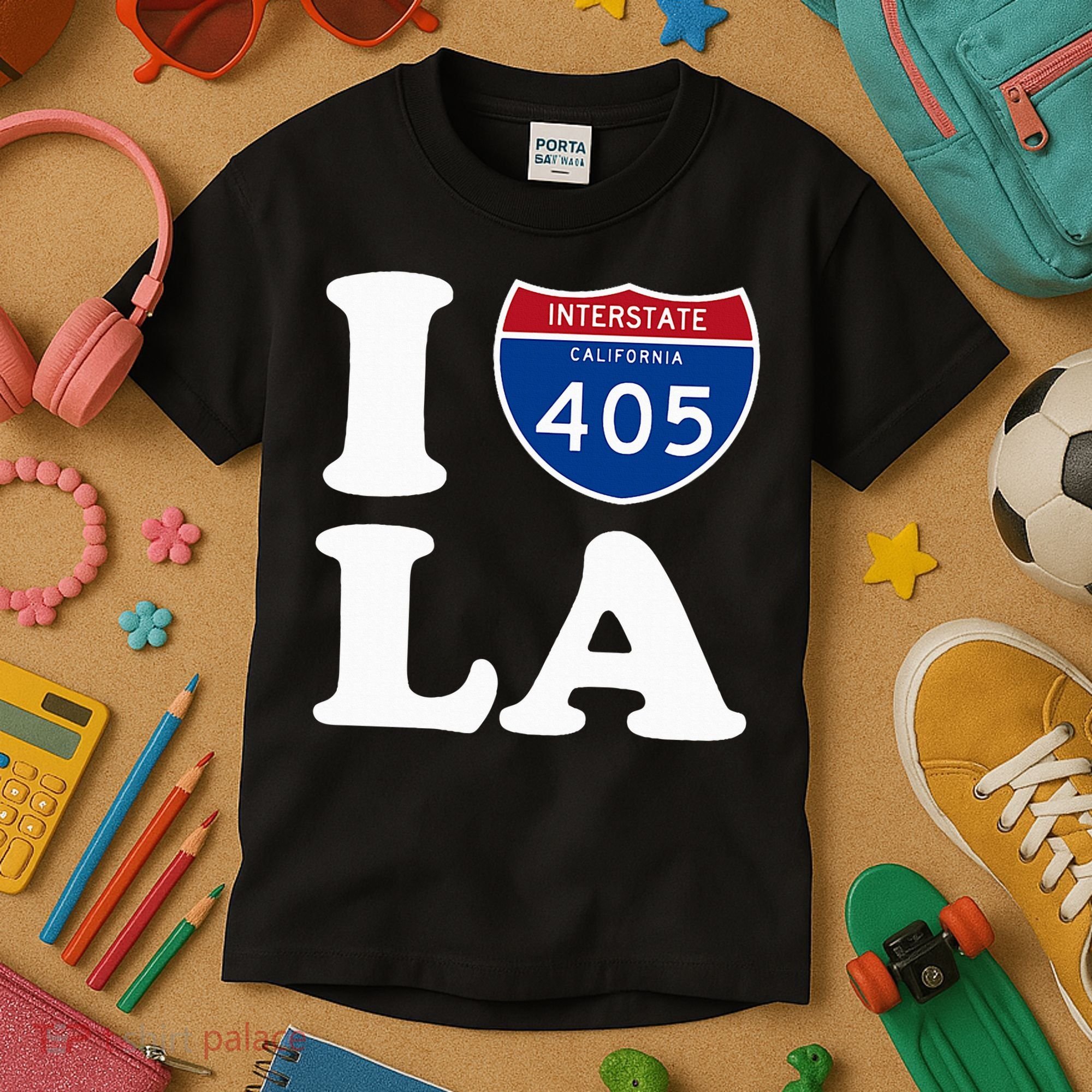 I Love La 405 Freeway Los Angeles Kids T-Shirt