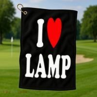 I Love Lamp Funny Light Shade Lampshade Candle Lantern Moth Golf Towel thumb 1