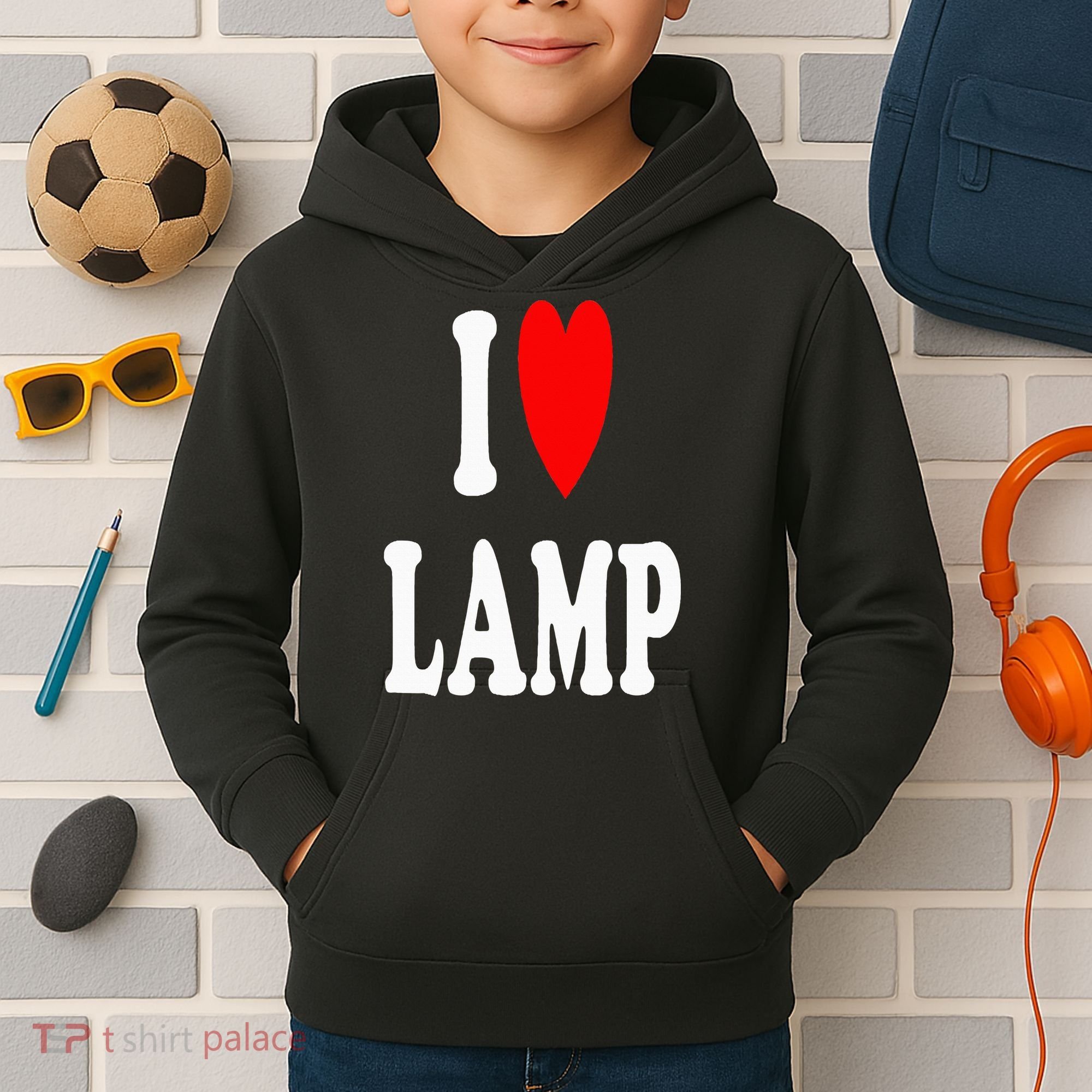 I Love Lamp Funny Light Shade Lampshade Candle Lantern Moth Kids Hoodie