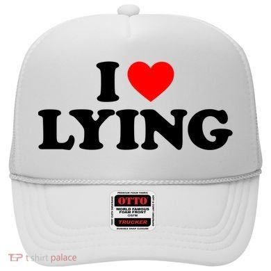 I Love Lying Gift I Heart Lying Funny Gift Hat