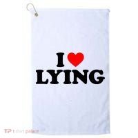 I Love Lying Gift I Heart Lying Funny Gift Golf Towel thumb 0