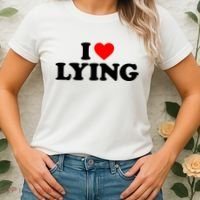 I Love Lying Gift I Heart Lying Funny Gift Women's T-Shirt thumb 2