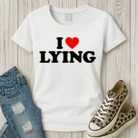 I Love Lying Gift I Heart Lying Funny Gift Women's T-Shirt thumb 3