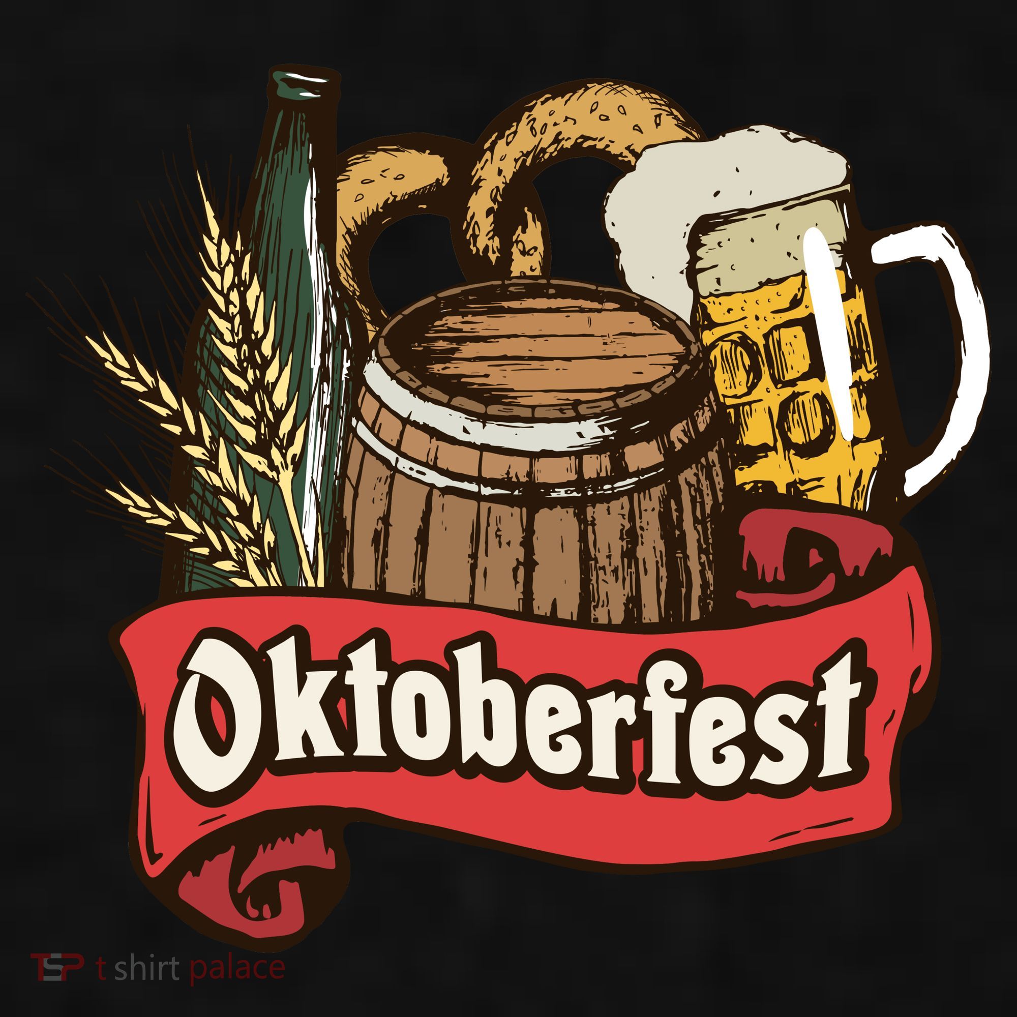 Illustration Oktoberfest Ladies PosiCharge Tri-Blend Wicking Tank