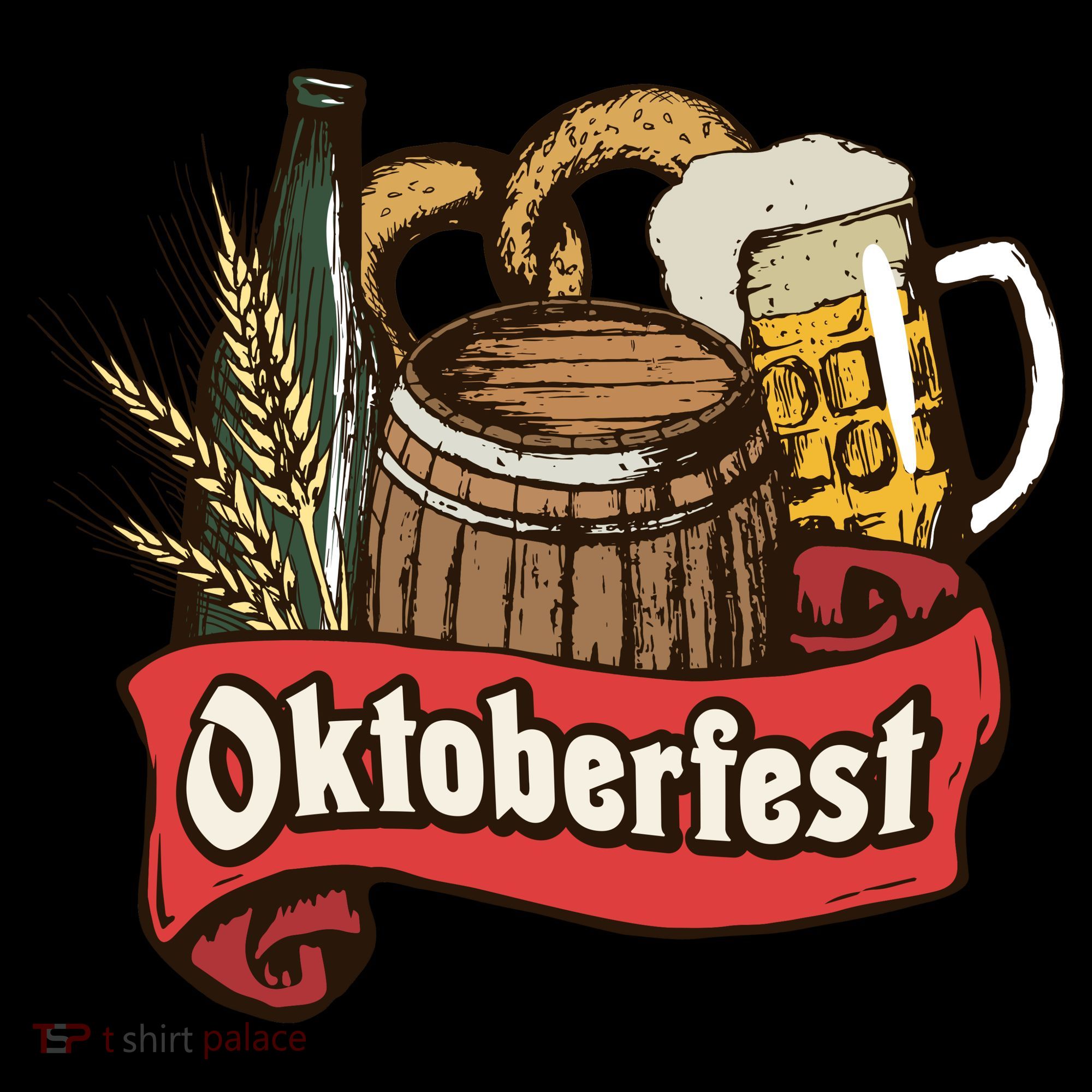 Illustration Oktoberfest Drawstring Bag