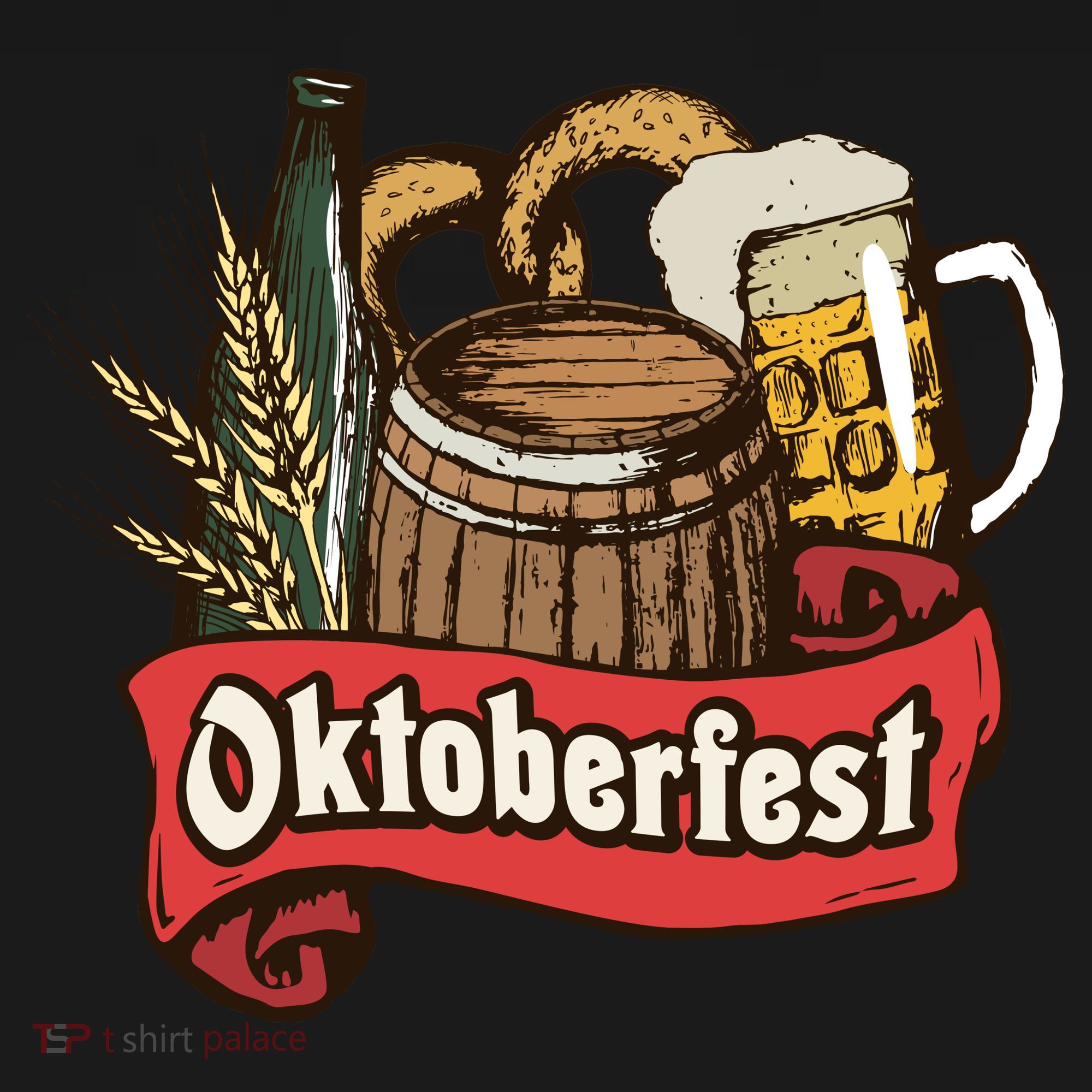 Illustration Oktoberfest Women's Long Sleeve Flannel Pajama Set 
