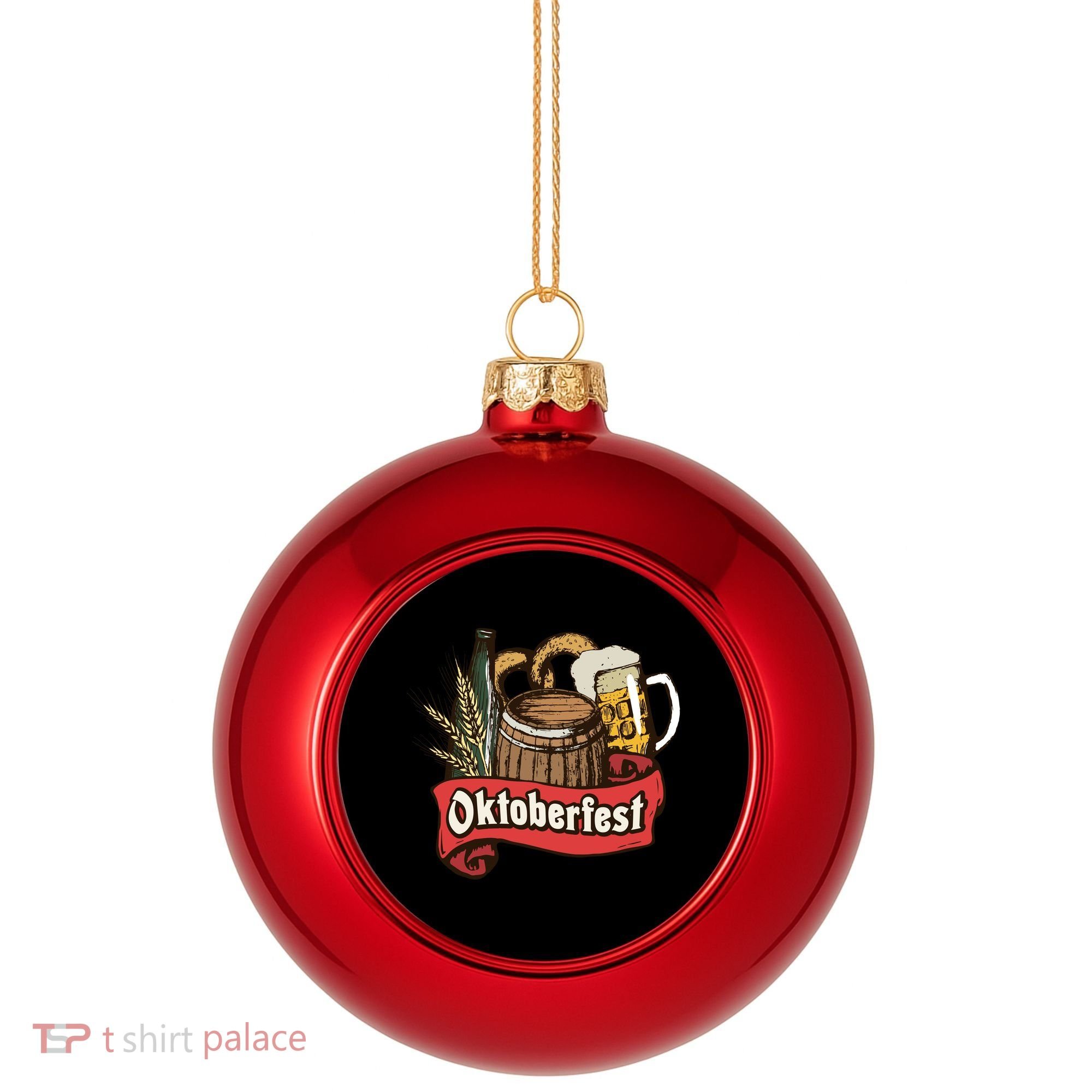 Illustration Oktoberfest Plastic Christmas Ball Ornament