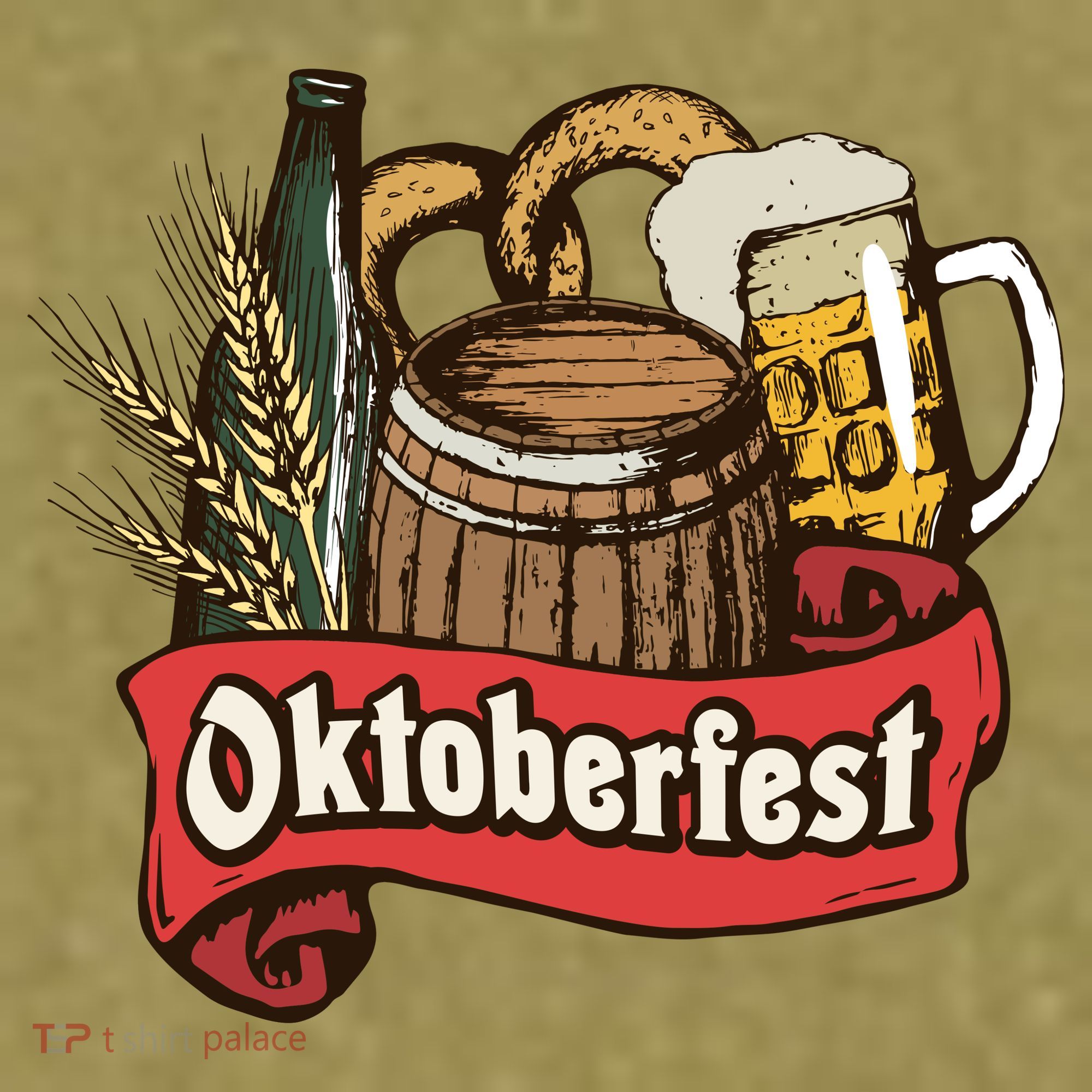 Illustration Oktoberfest Garment-Dyed Women's Muscle Tee