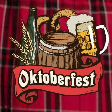 Illustration Oktoberfest Men's Flannel Plaid Pajama Pants