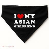 I Love My Asian Girlfriend USA-Made Doggie Bandana thumb 0