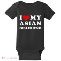 I Love My Asian Girlfriend Baby Bodysuit thumb 0