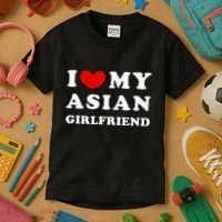 I Love My Asian Girlfriend Kids T-Shirt thumb 3