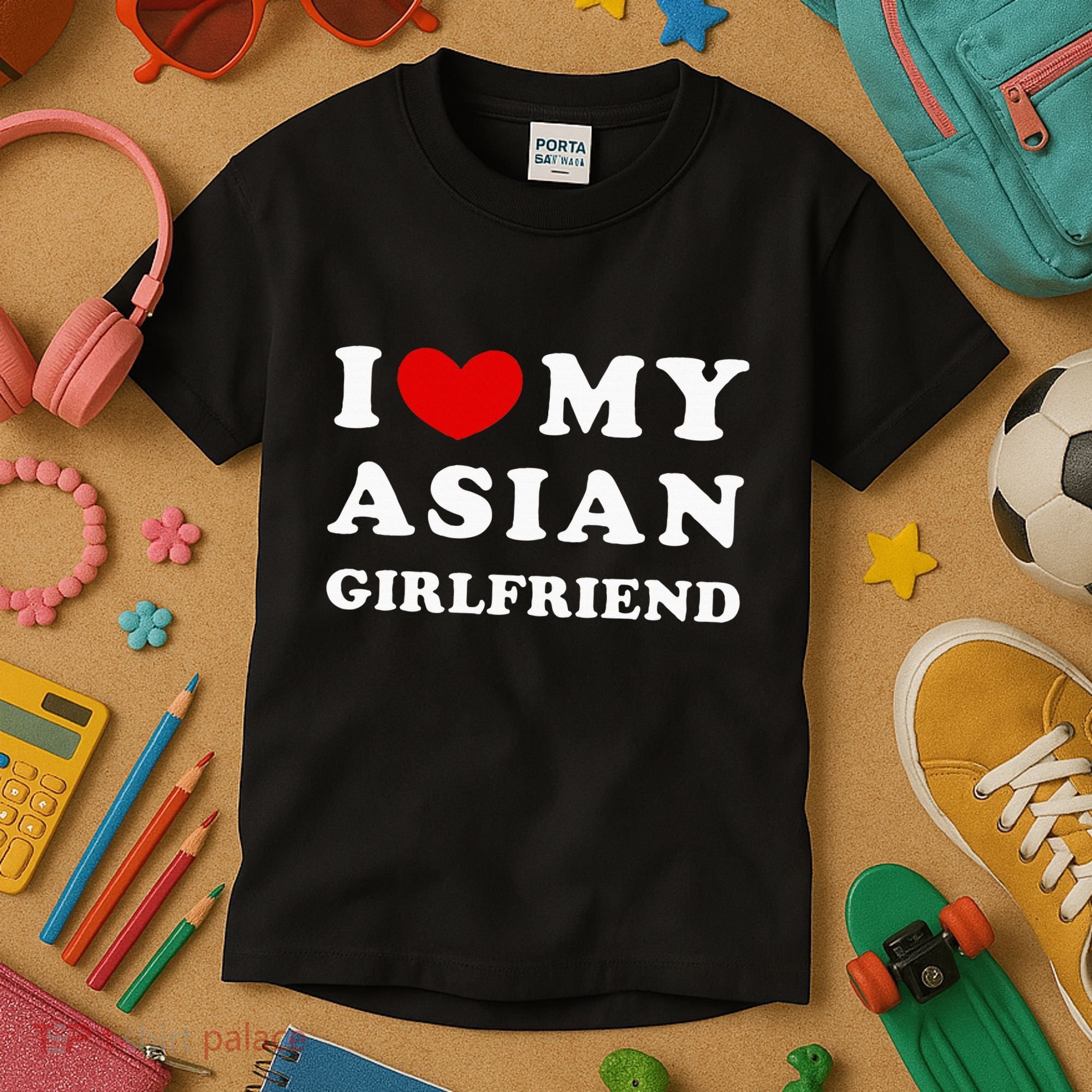 I Love My Asian Girlfriend Kids T-Shirt