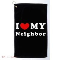 I Love My Neighbor I Heart My Neighbor Golf Towel thumb 0