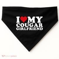 I Love My Cougar Girlfriend I Heart My Cougar Girlfriend GF USA-Made Doggie Bandana thumb 0