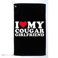 I Love My Cougar Girlfriend I Heart My Cougar Girlfriend GF Golf Towel thumb 0