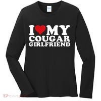 I Love My Cougar Girlfriend I Heart My Cougar Girlfriend GF Women's Long Sleeve Shirt thumb 0
